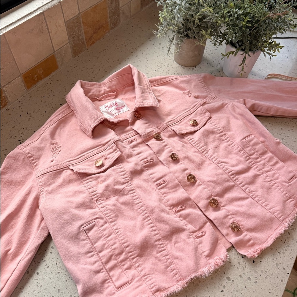 Justice Blush Pink Jacket 12 Y2K - Picture 5 of 6